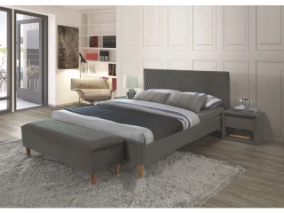 AZURRO VELVET posteľ 140X200 SIVÁ/DUB ČALÚNENIE BLUVEL 14