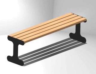 Parková lavička Texas II bez operadla, 150cm W295